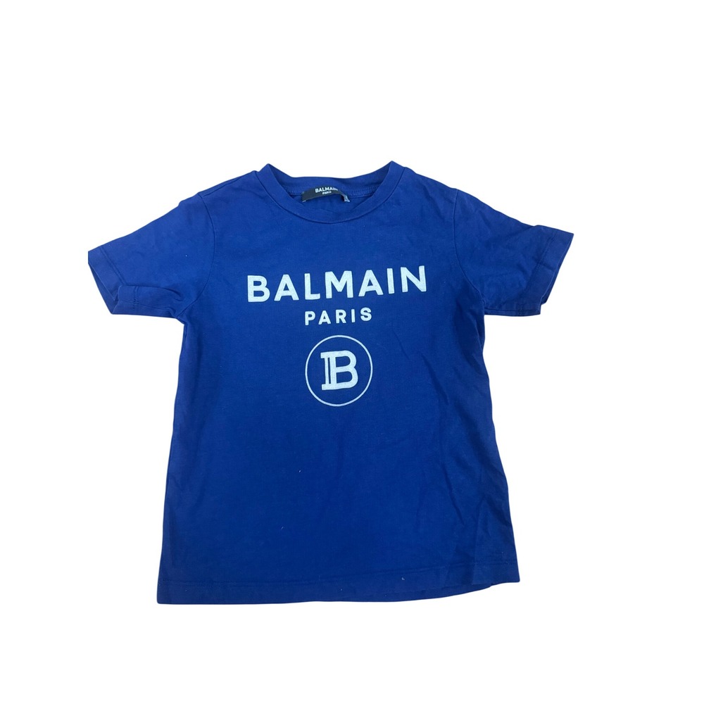 Balmain Paris Kids Blue Short‎ Sleeve Graphic T Shirt Size 4